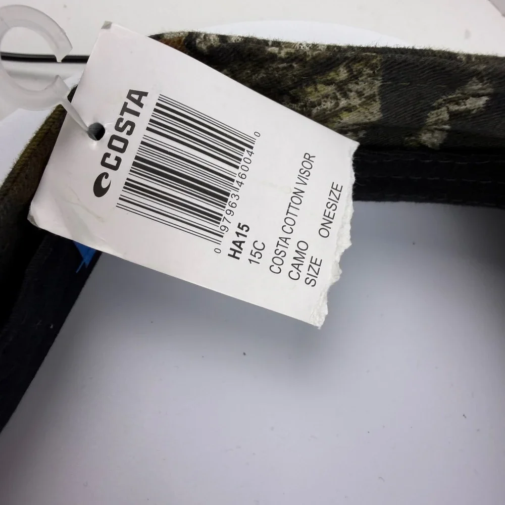 Costa Del Mar Mossy Oak Camo Cotton Visor Adjustable Fishing Hat HA15 15C New